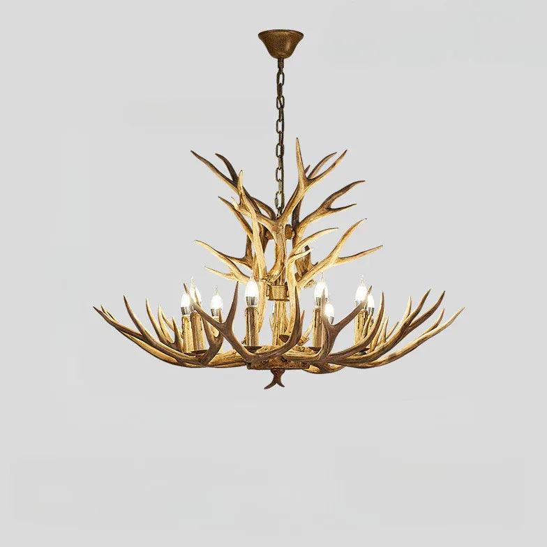 Alpine Antler Chandelier | Solid Wood, Dimmable LED Lighting for Dining Room 8