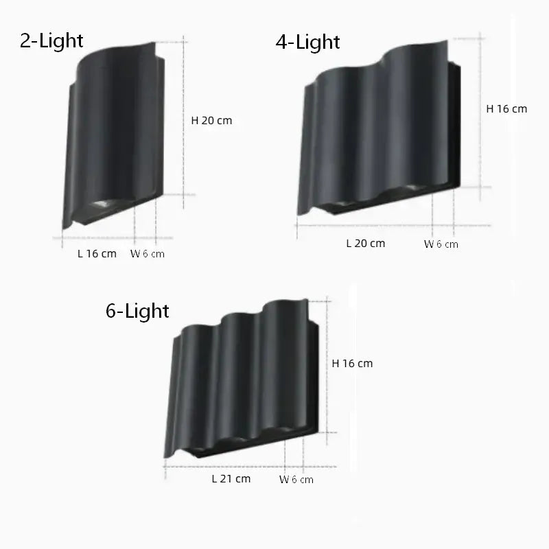 Aluma Wave Outdoor Wall Light | Black Modern Design, IP65 Waterproof 5