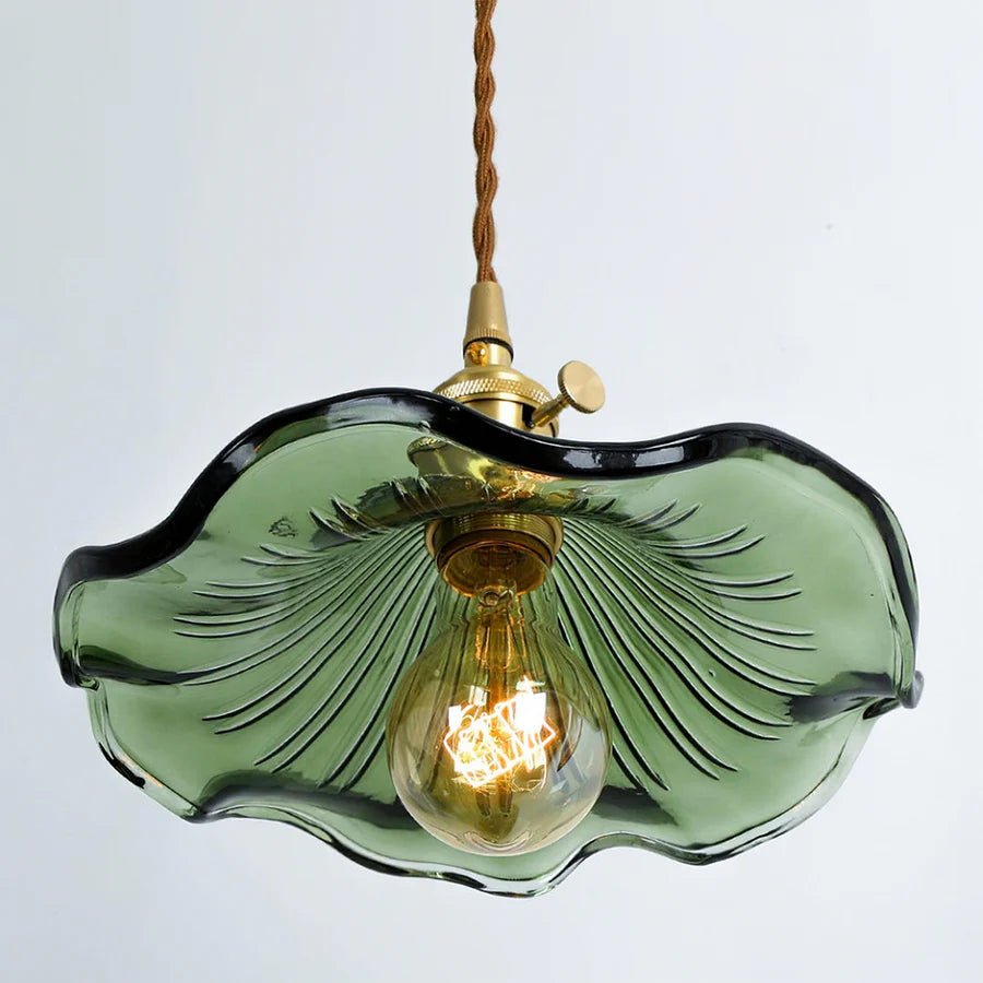 Amora Glass Pendant Light | Vintage Floral Design, Adjustable Hanging Fixture 3