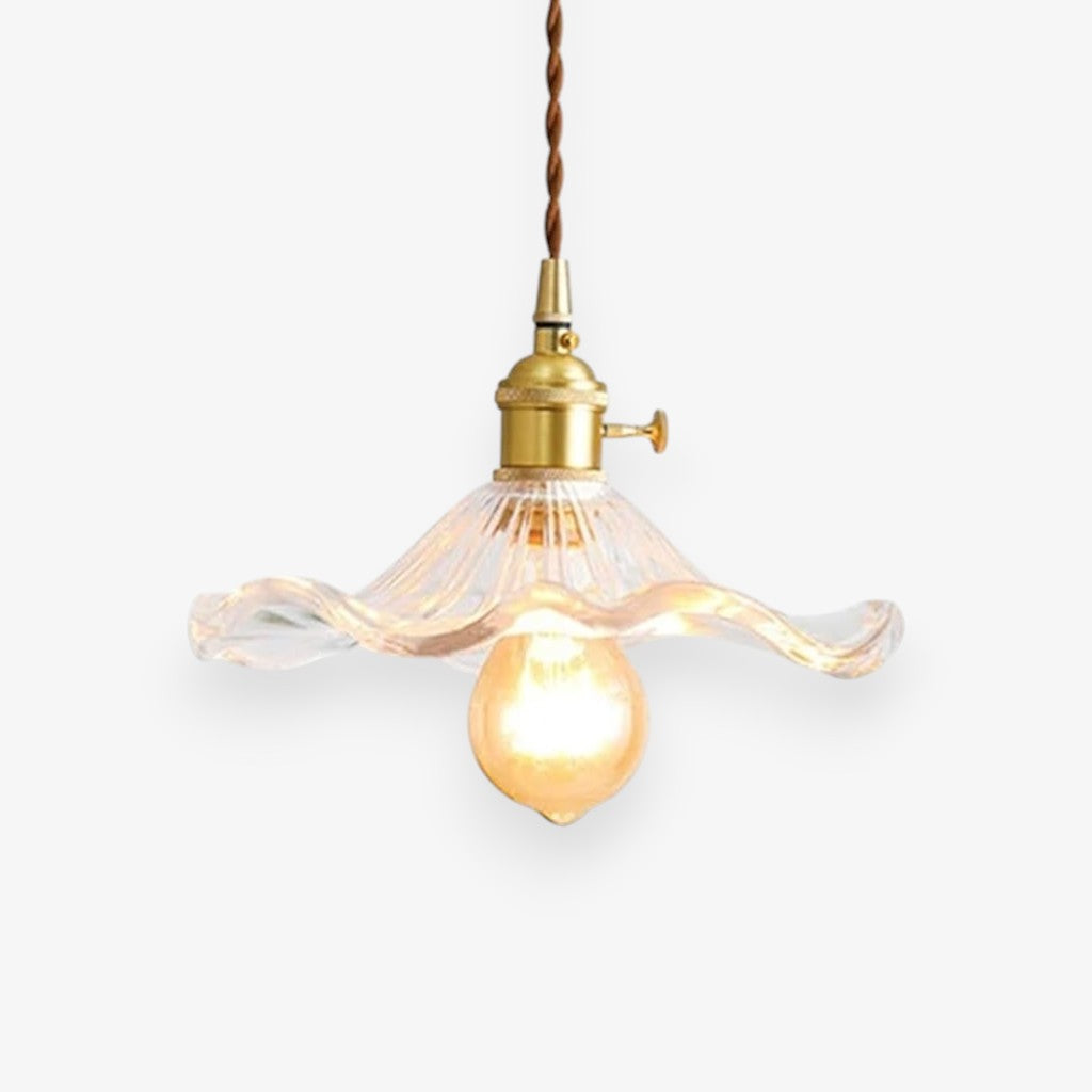 Amora Glass Pendant Light | Vintage Floral Design, Adjustable Hanging Fixture 9