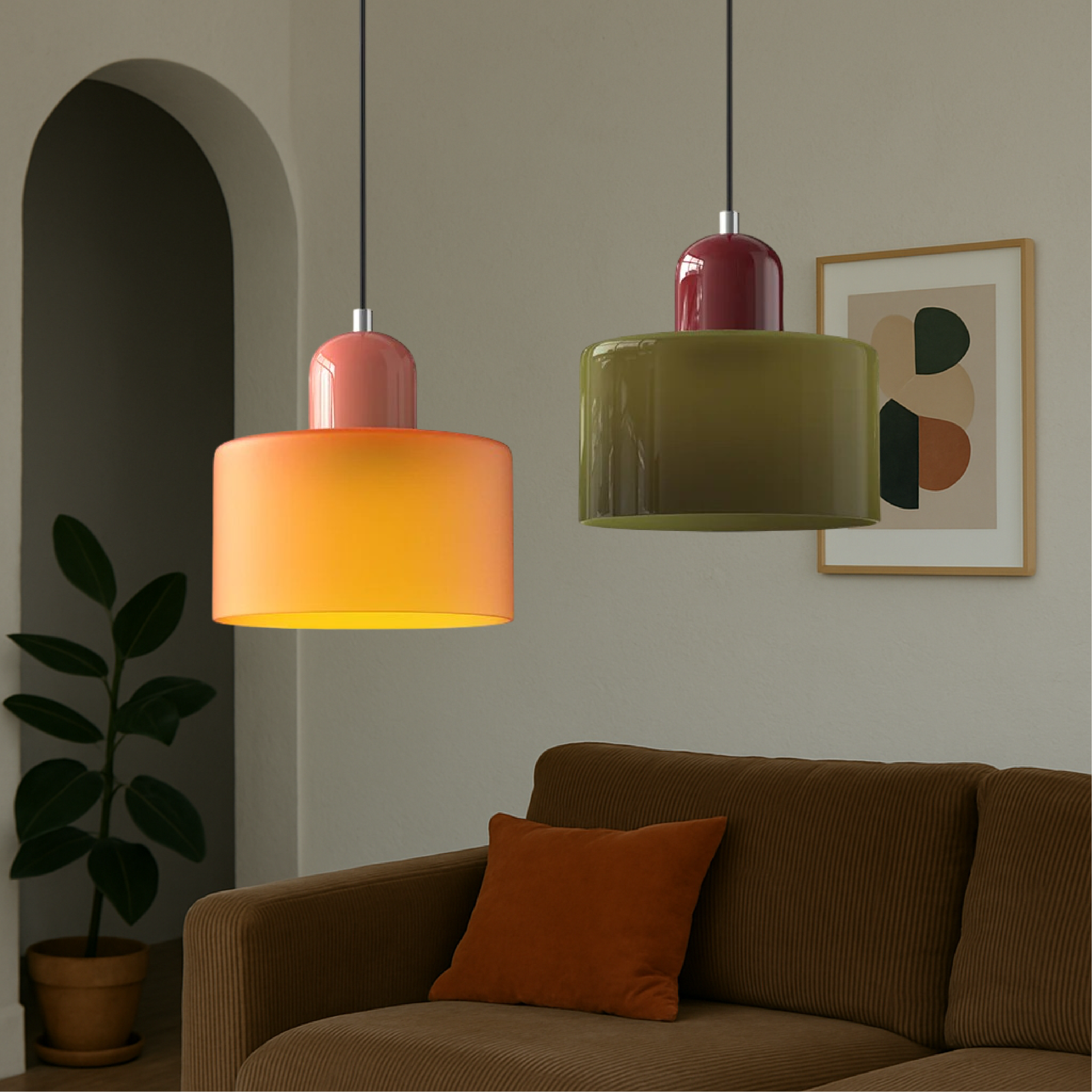 Bauhaus Pendant Light | Geometric Glass Design, Modern Kitchen Pendant Lighting 4
