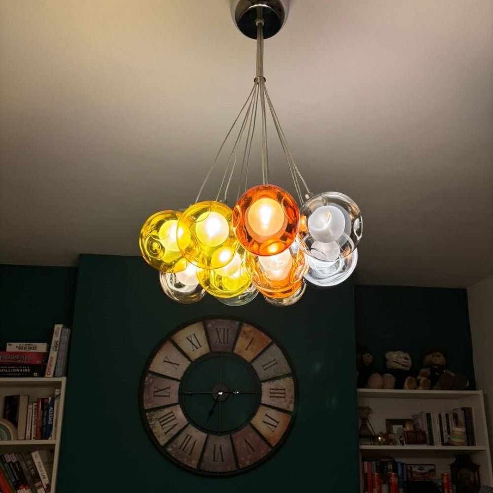 Clara Pendant Light | Multi-Color Glass Shades, Adjustable Height 3
