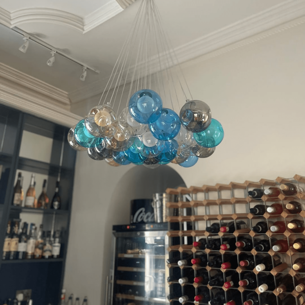 Clara Pendant Light | Multi-Color Glass Shades, Adjustable Height 4
