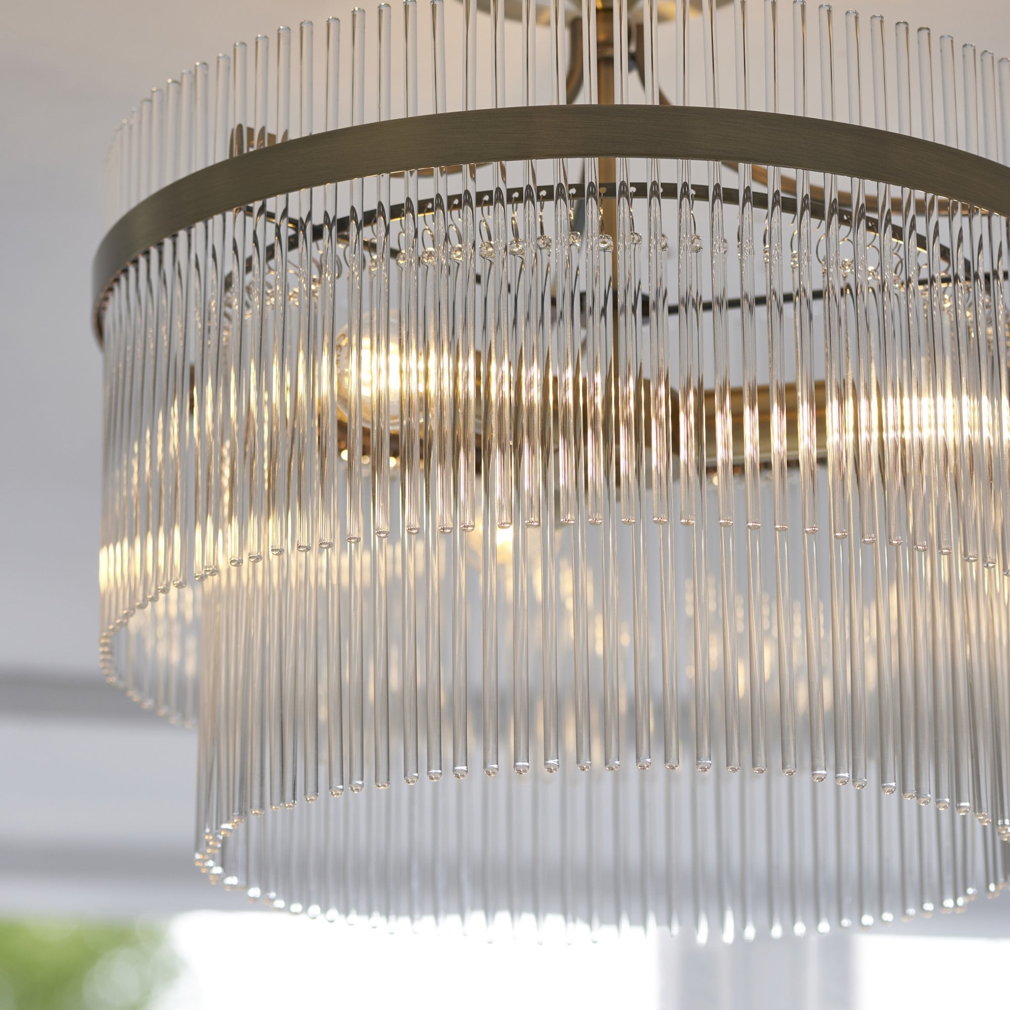 Elysian Marietta Light Fixture | Antique Brass, Clear Glass Flush Mount Ceiling Light 3