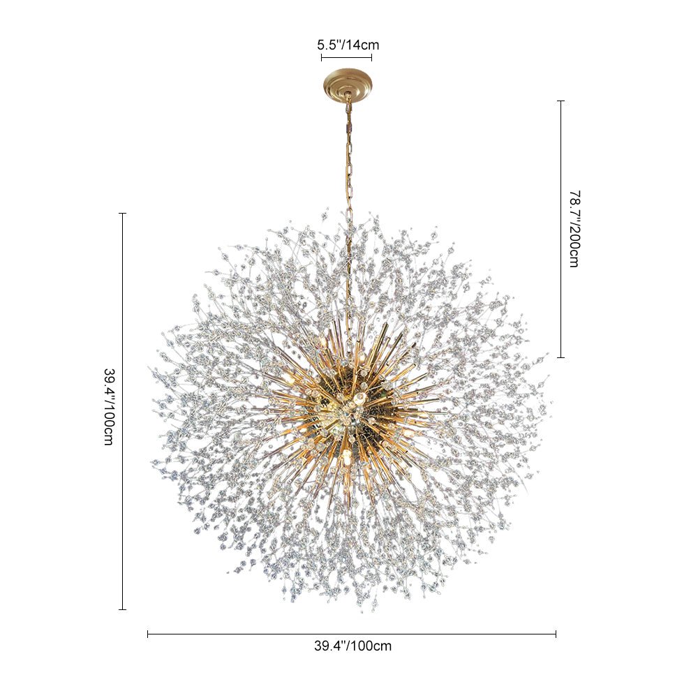 Fuego Chandelier | Oversized Sputnik, Brass Finish 8