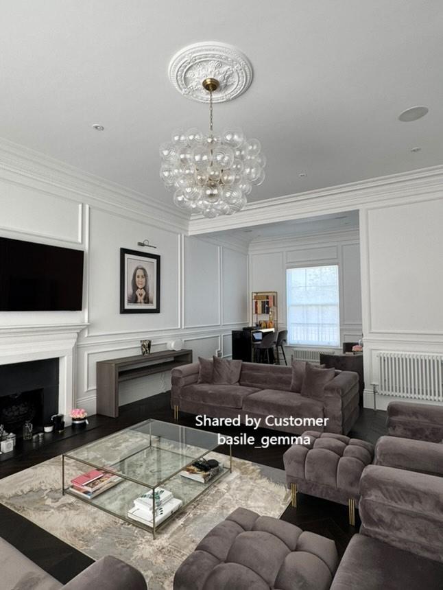Glimmer Bubble Chandelier | Glass, Brass Finish for Dining Room 5