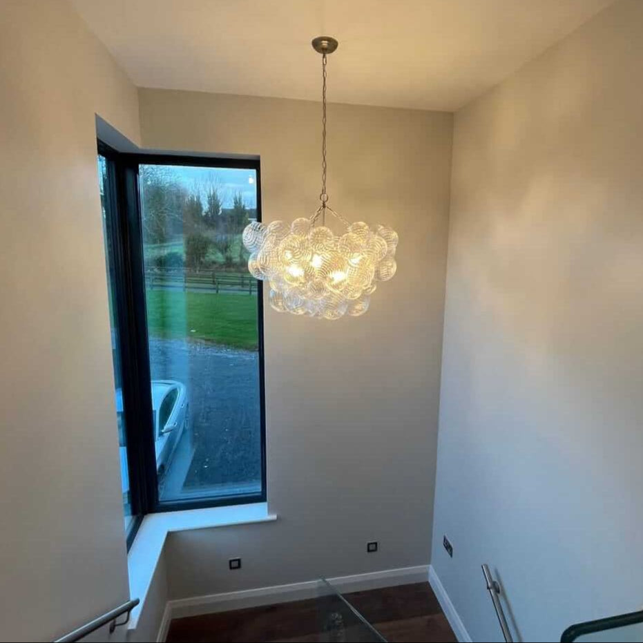 Glimmer Bubble Chandelier | Glass, Brass Finish for Dining Room 9