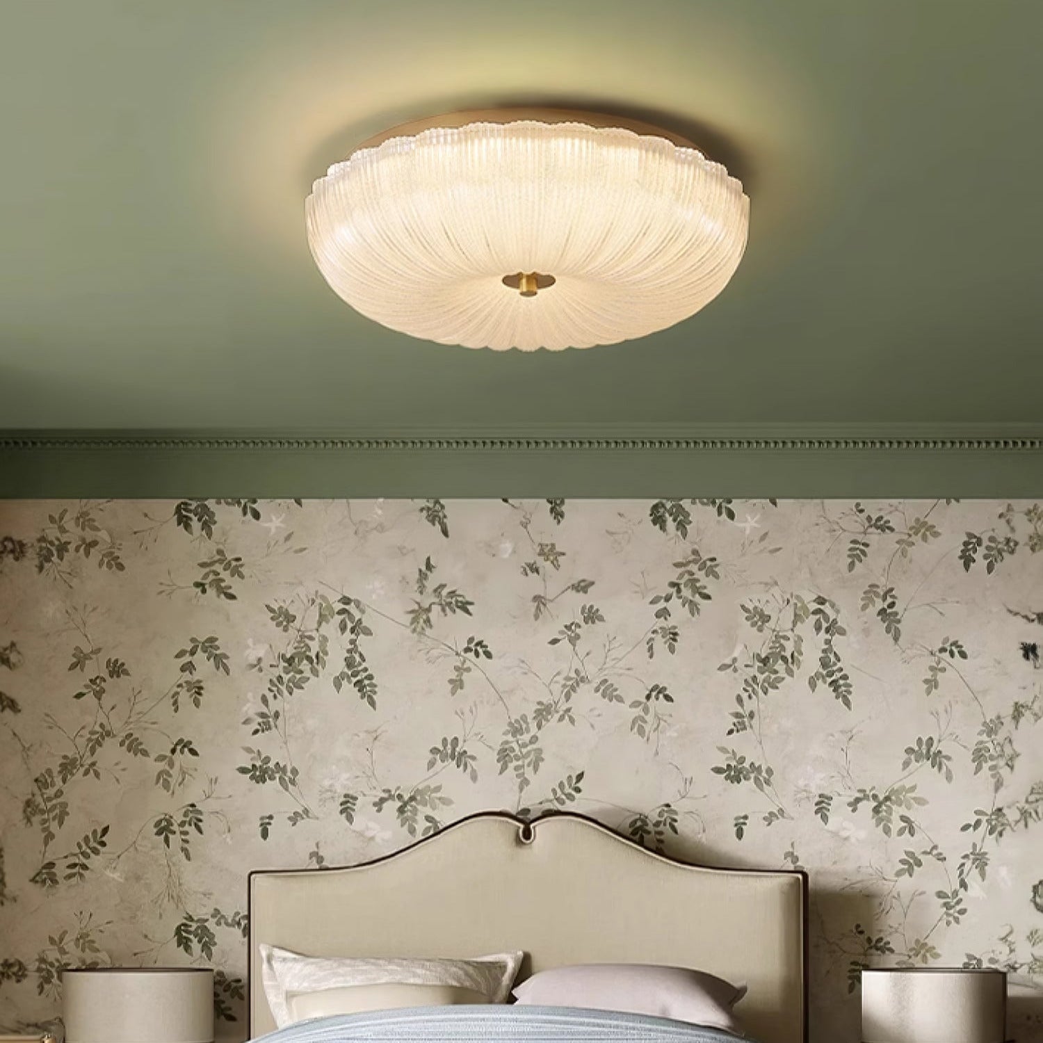 Haven Flush Mount Ceiling Light | Ripple Glass, LED Elegance 8
