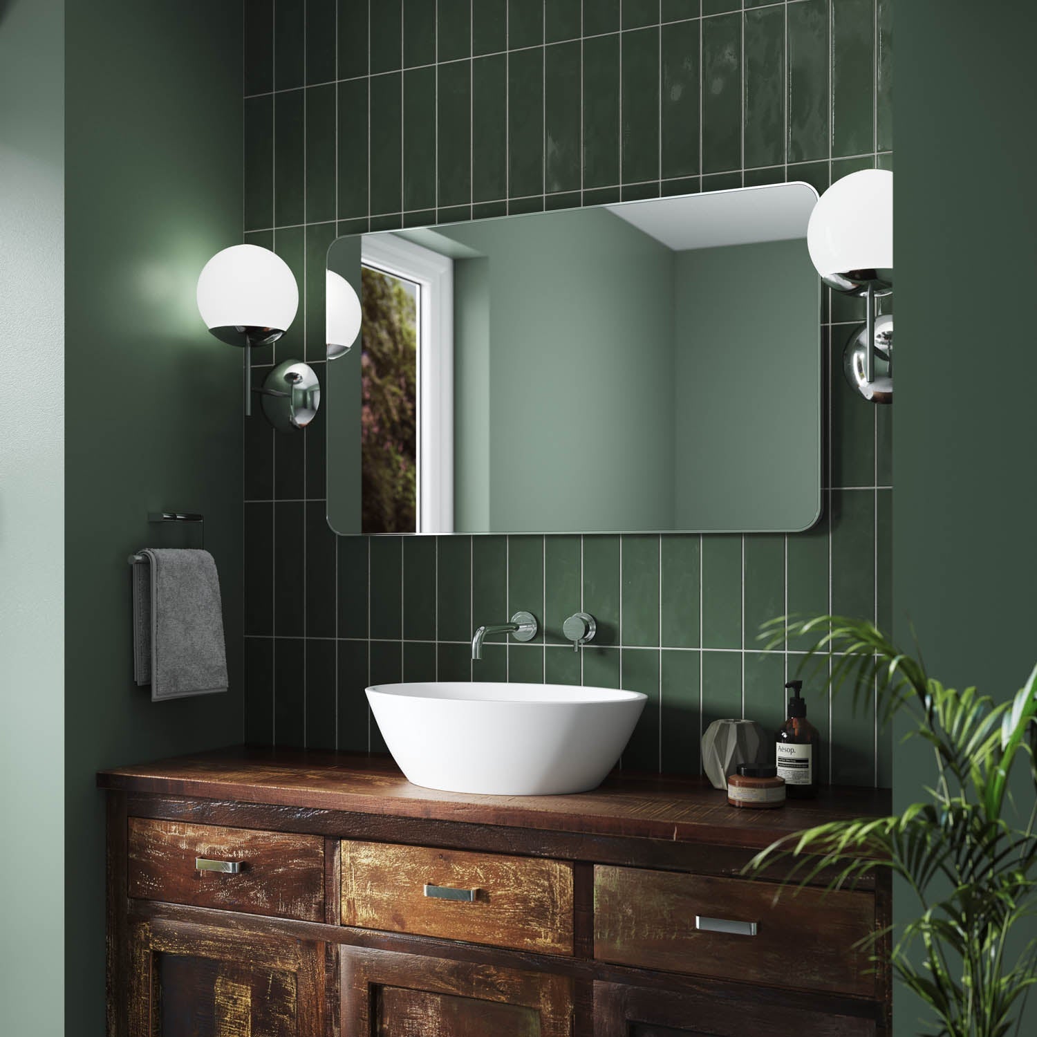 Jett Slim Frame Mirror | High-Quality Glass, Rotatable Design 1