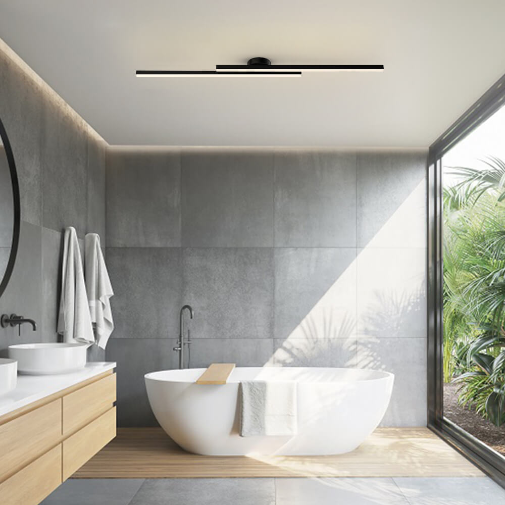 Luma Flush Mount Ceiling Light | Black LED, Modern Wave Design 0