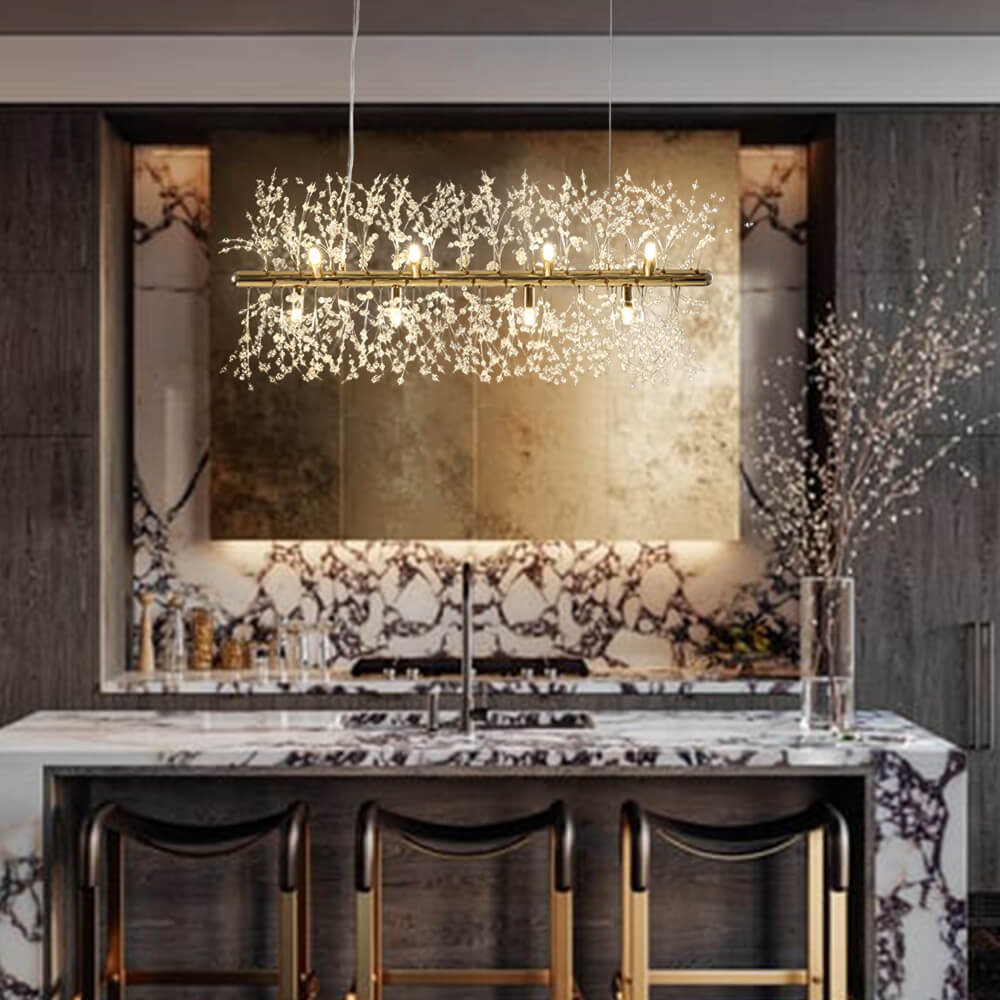 Mira Crystal Chandelier | Modern Metal, Adjustable Cords 7