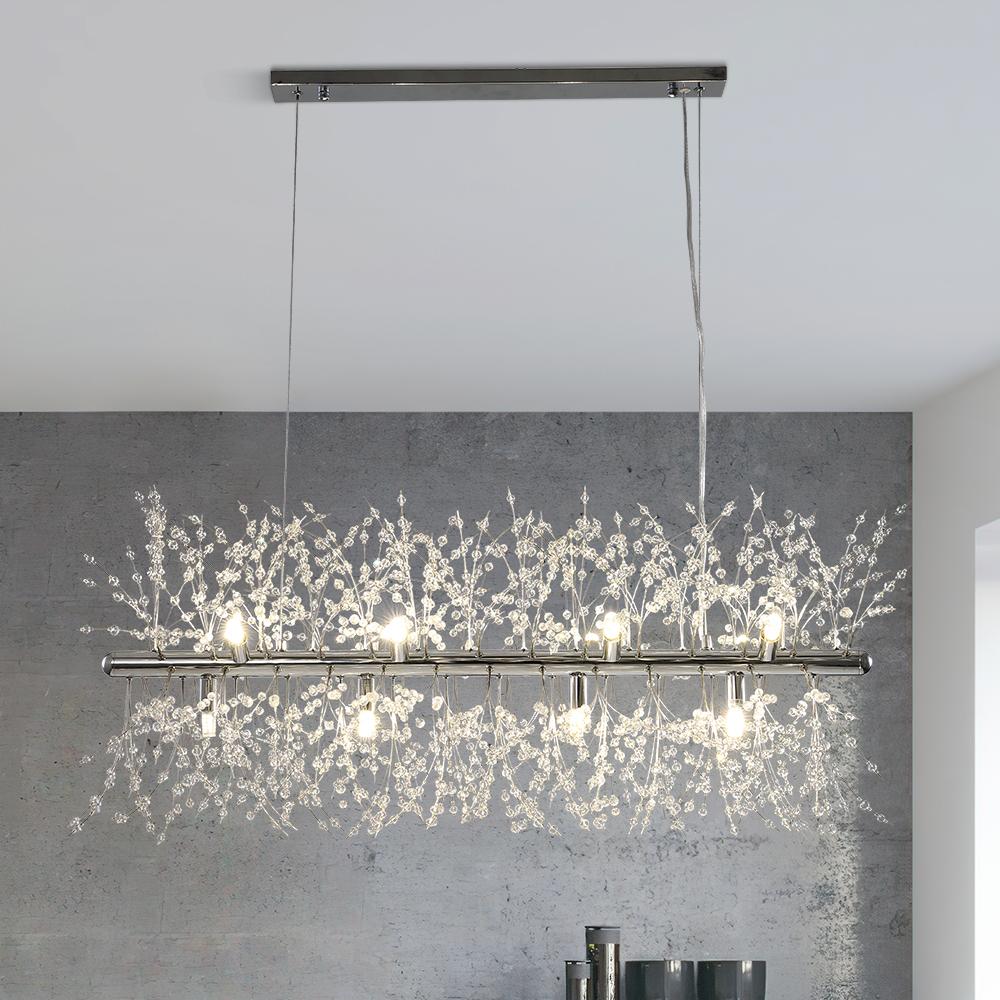 Mira Crystal Chandelier | Modern Metal, Adjustable Cords 8