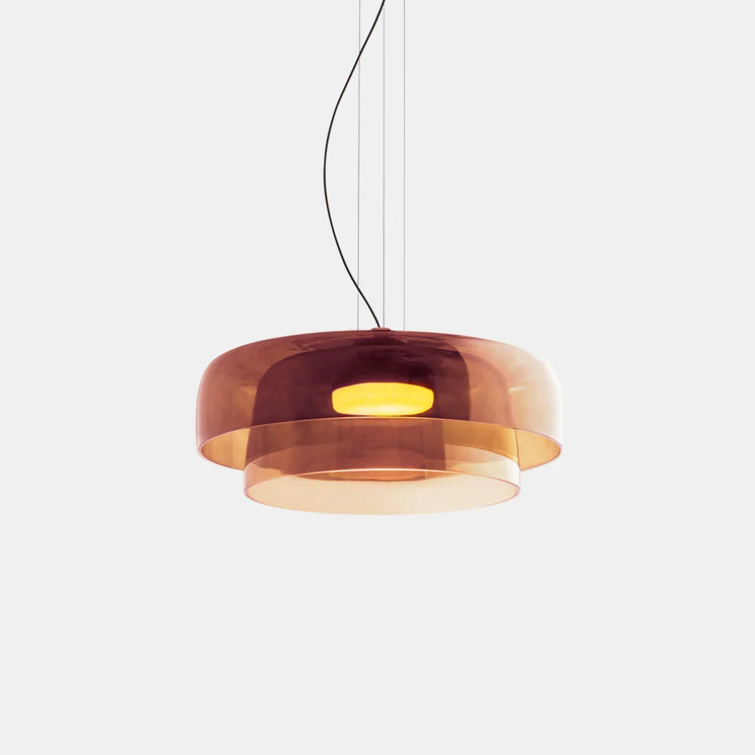 Mira Glass Pendant Light | Layered Shade, Retro-Style for Kitchen Island 11