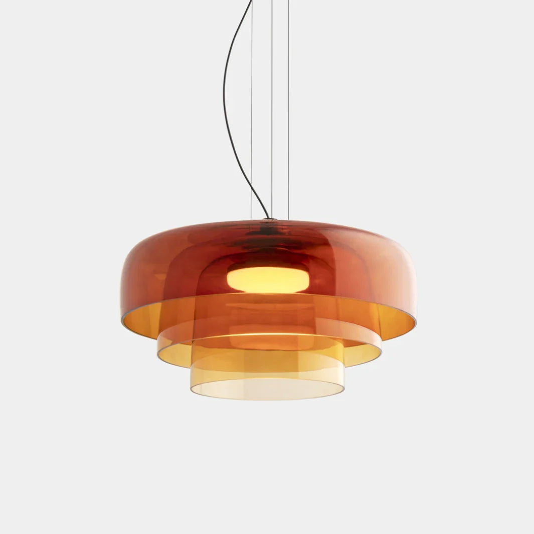 Mira Glass Pendant Light | Layered Shade, Retro-Style for Kitchen Island 14