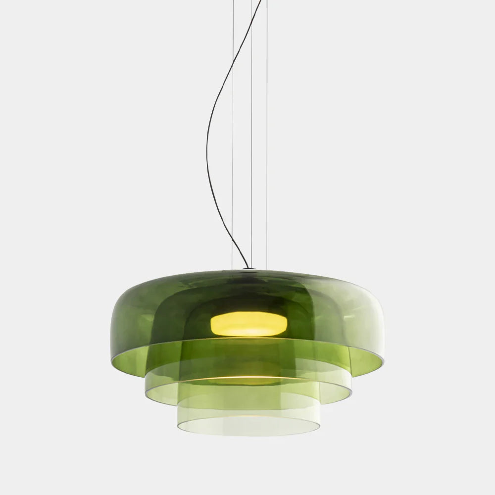 Mira Glass Pendant Light | Layered Shade, Retro-Style for Kitchen Island 6