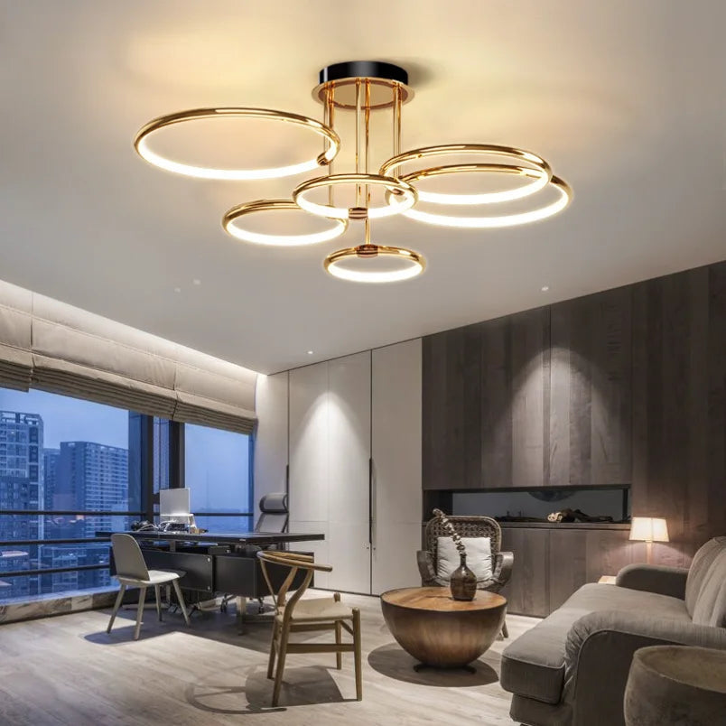 Mira LED Chandelier | Geometric Gold or Black Design, Energy Efficient 2