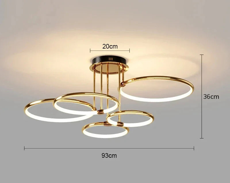 Mira LED Chandelier | Geometric Gold or Black Design, Energy Efficient 6