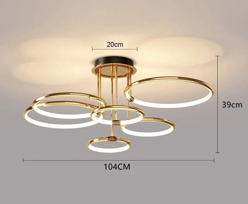 Mira LED Chandelier | Geometric Gold or Black Design, Energy Efficient 8