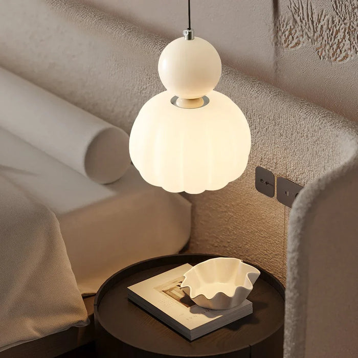 Aurora Halo Pendant Light | Frosted Glass, Modern Bedroom Lighting