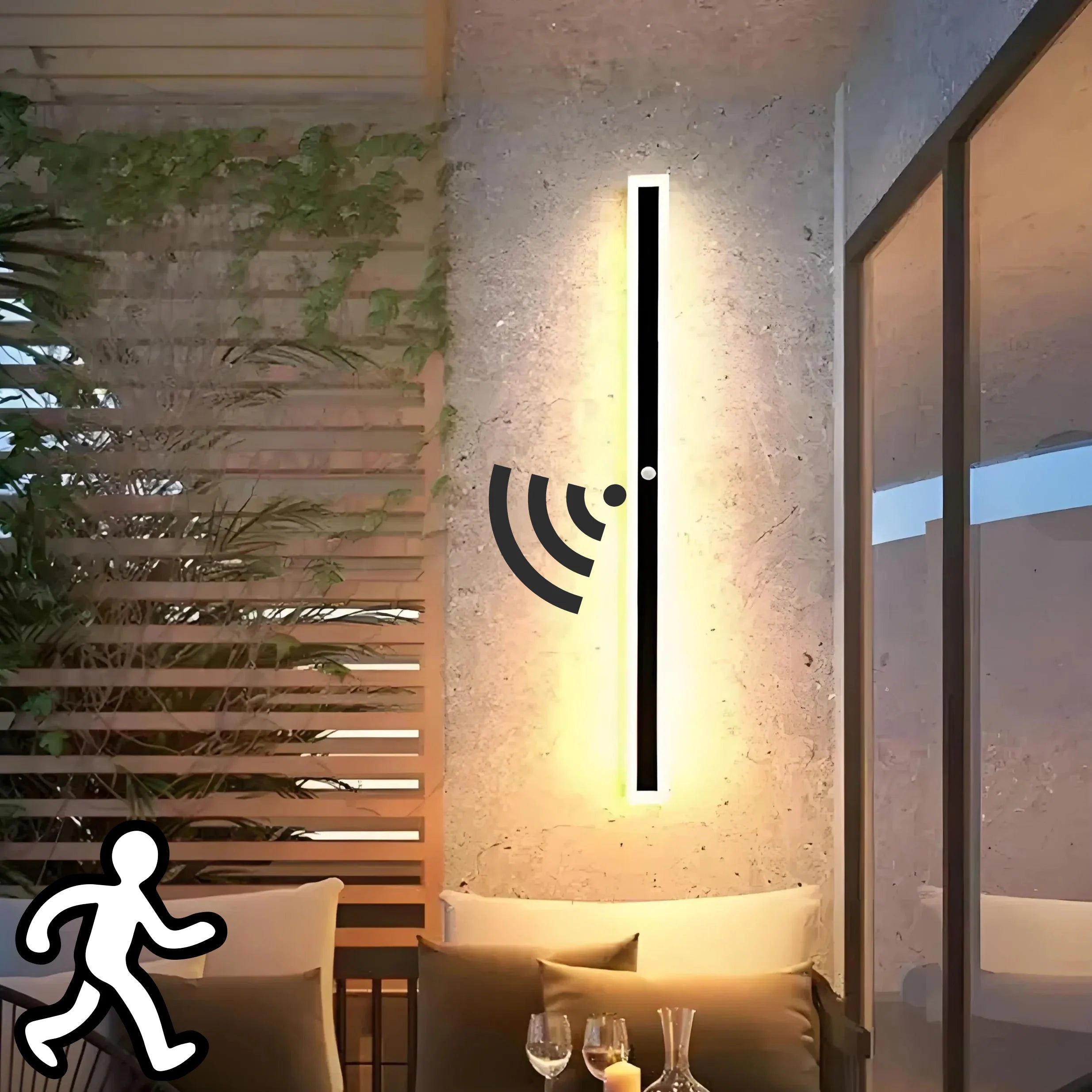 Olin Outdoor Wall Light | Black Metal, IP65 Waterproof with Motion Sensor 6