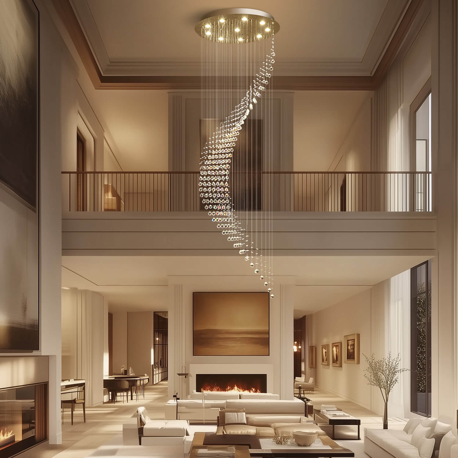 Orbitra Crystal Chandelier | Adjustable Height, Modern K9 Design 5