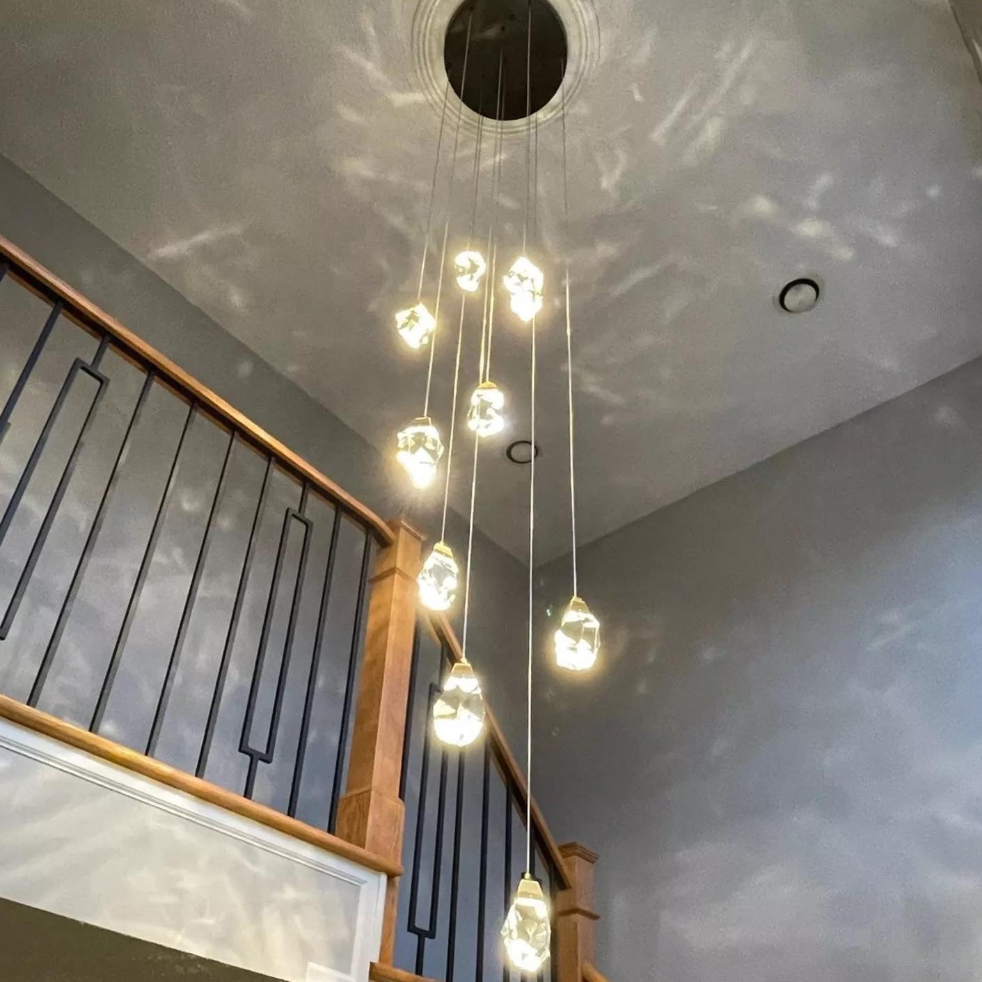 Riviera Crystal Chandelier | Elegant Diamond Cut Design, Cascading Pendants 5