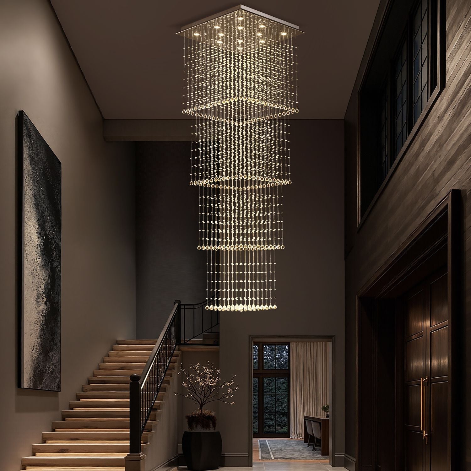Sovereign Chandelier | Crystal Beads, Modern Design for Dining Room 2