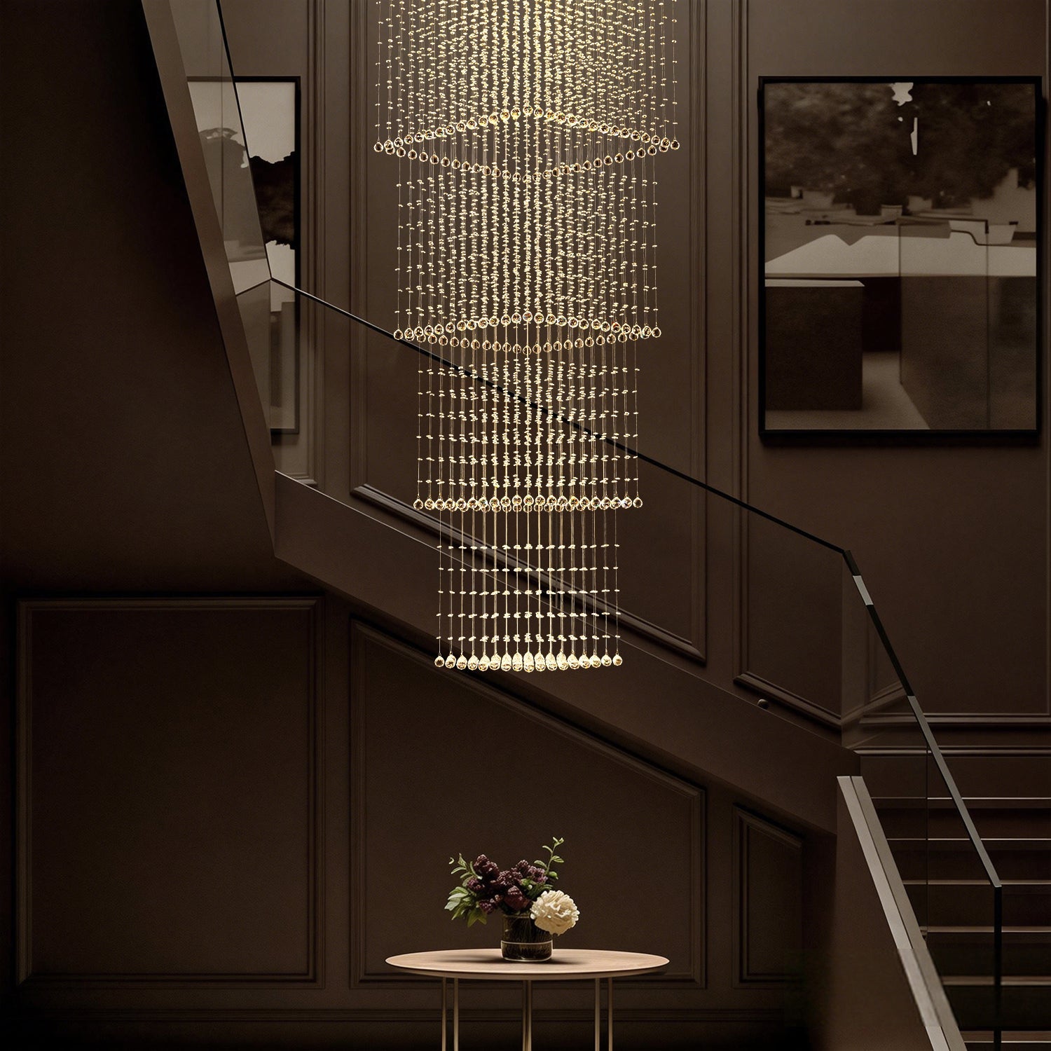 Sovereign Chandelier | Crystal Beads, Modern Design for Dining Room 4