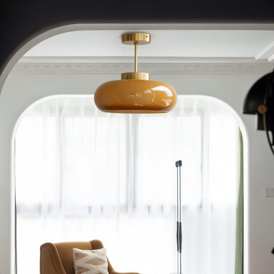 Vintara Flush Mount Ceiling Light | Glass Shade, LED Fixture, Minimalist Design 3