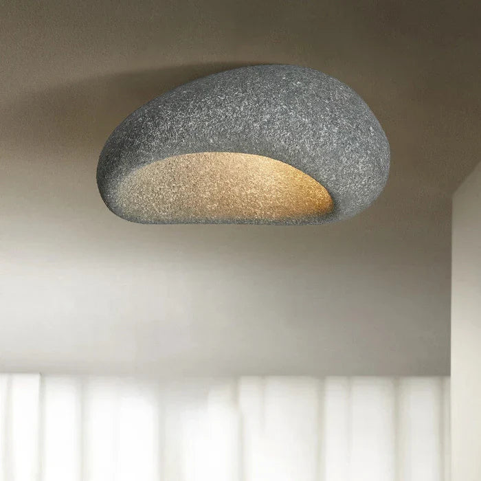 Wabina Ceiling Light Fixture | LED, Organic Stone Design, Minimalist 11