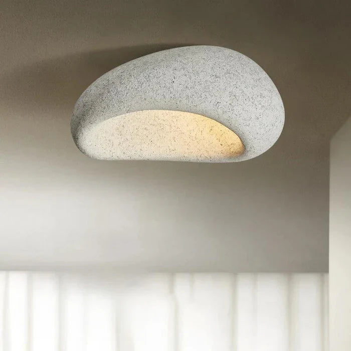 Wabina Ceiling Light Fixture | LED, Organic Stone Design, Minimalist 9