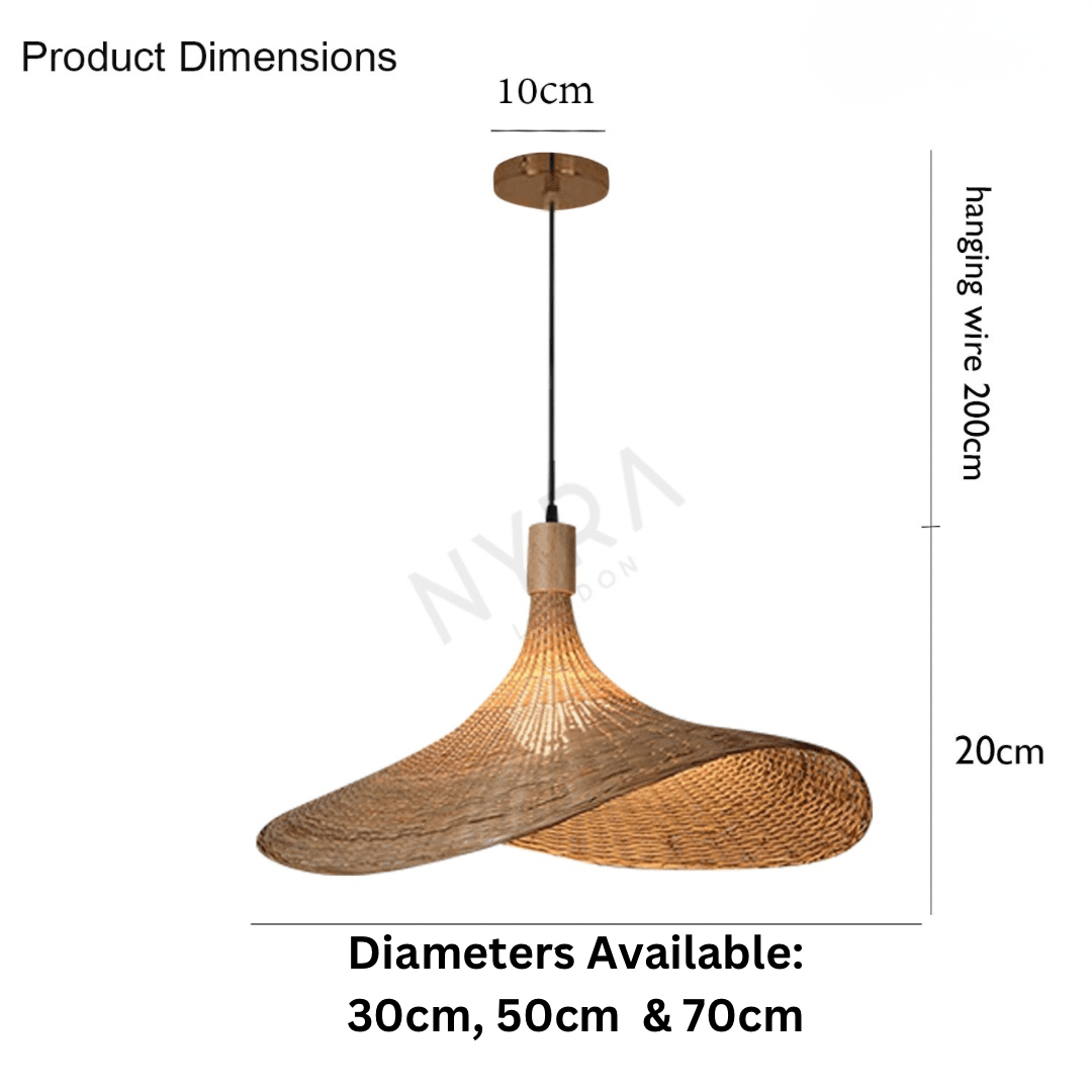 Rena Pendant Lamp | Hand-Knitted Bamboo, Cozy Glow