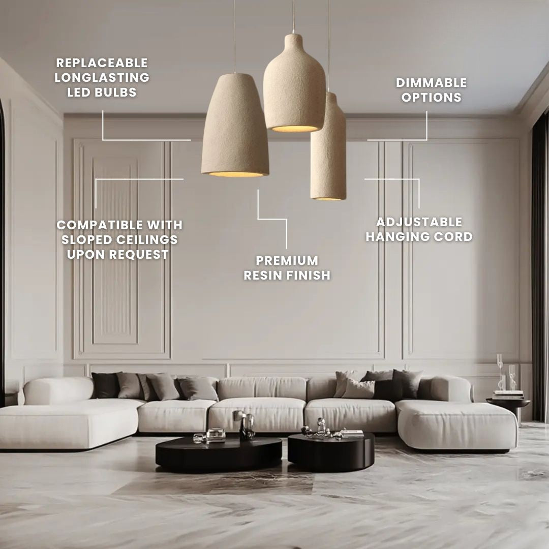 Nirvana Wabi Pendant Light | Resin, Japandi Elegance Pendant Lighting
