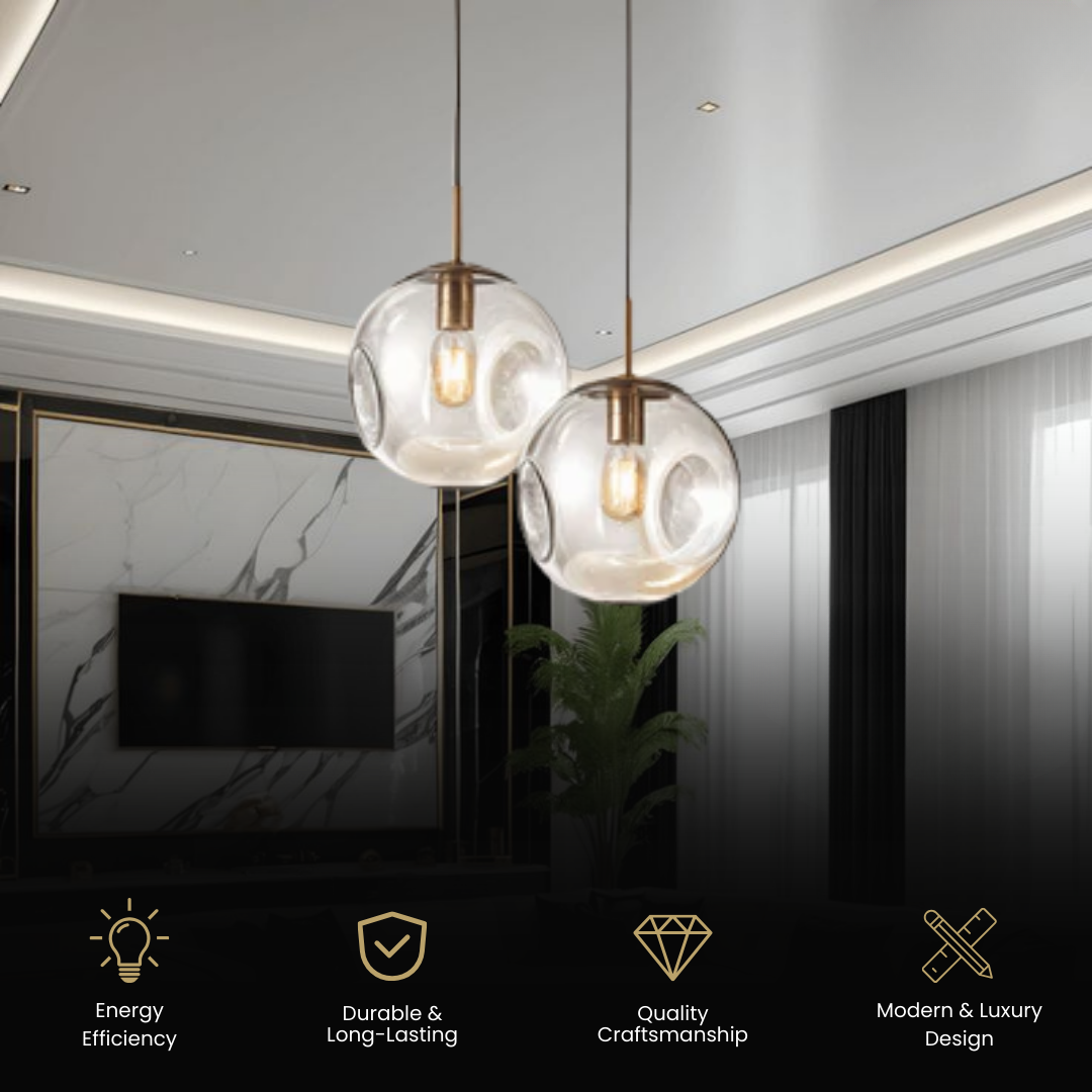 Savora Glass Pendant Light | Minimalist Design for Living Room Lighting