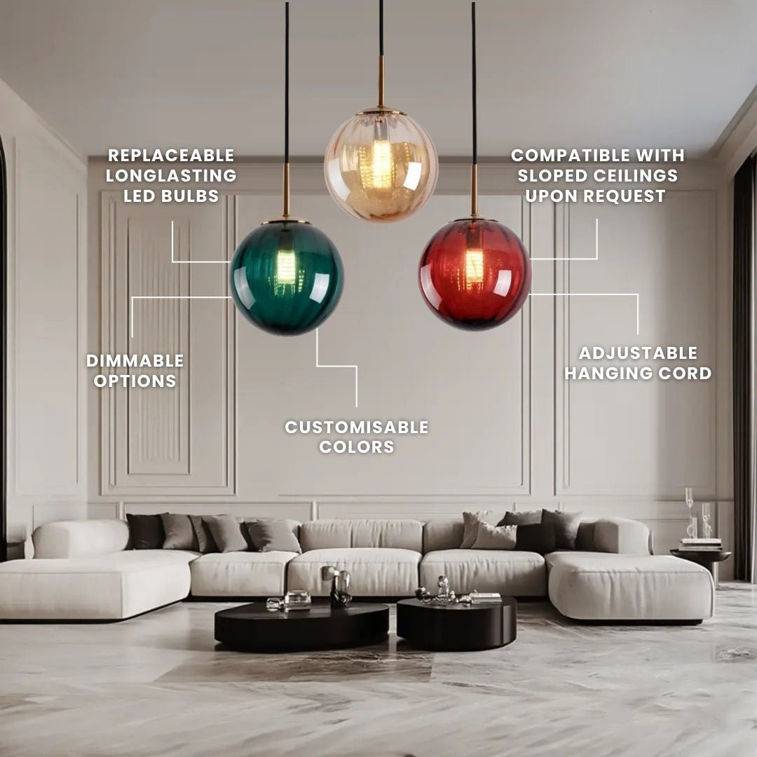 Felicity Bubble Pendant Light | Premium Glass, Minimalist Dining, Kitchen Island Lighting