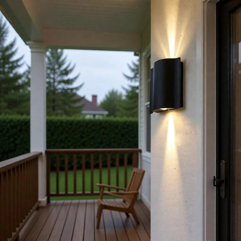 Aluma Wave Outdoor Wall Light | Black Modern Design, IP65 Waterproof 0