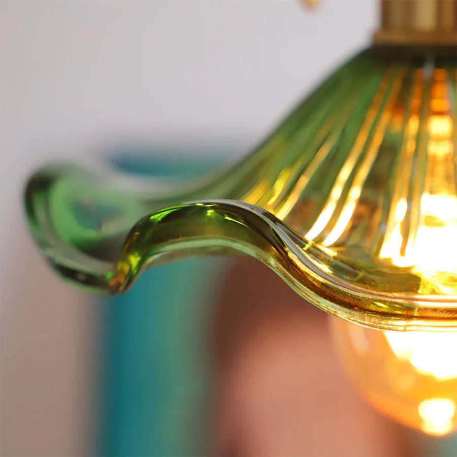 Amora Glass Pendant Light | Vintage Floral Design, Adjustable Hanging Fixture 5