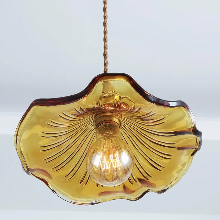 Amora Glass Pendant Light | Vintage Floral Design, Adjustable Hanging Fixture 6