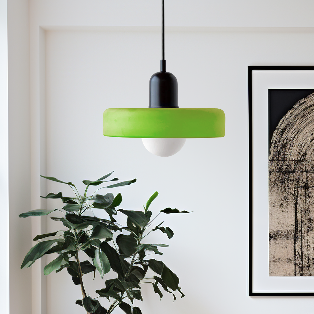 Bauhaus Pendant Light | Colored Glass, Adjustable Height, Modern Kitchen Pendant Lighting 4