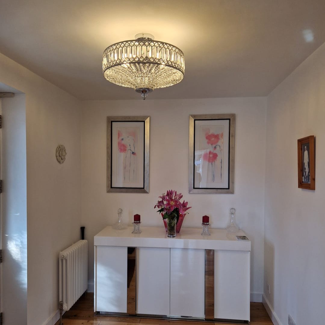 Cavara Flush Mount Ceiling Light | Carved Crystal, LED Drum Design 5