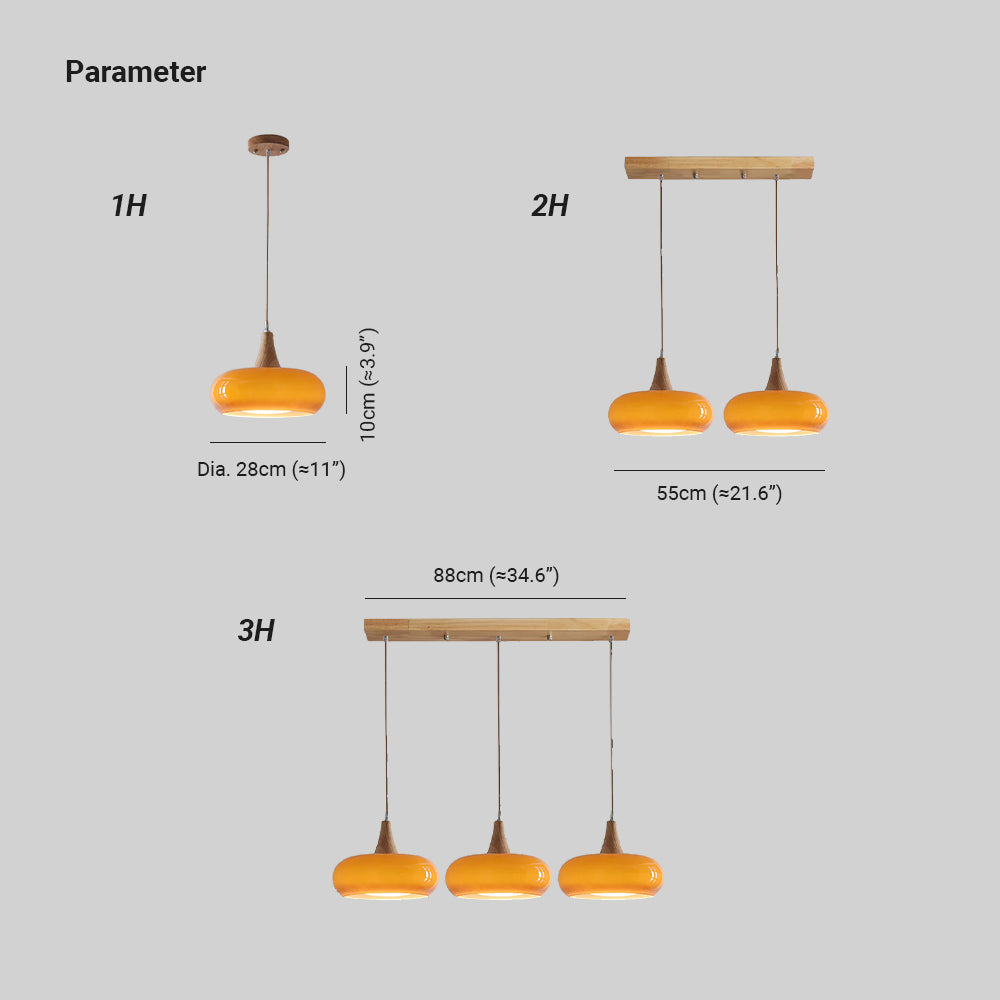Chara Pendant Light | Amber Glass Shade, Metal Accent for Kitchen Island Lighting 3