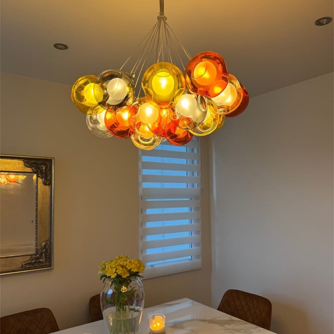 Clara Pendant Light | Multi-Color Glass Shades, Adjustable Height 1