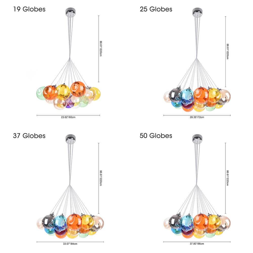 Clara Pendant Light | Multi-Color Glass Shades, Adjustable Height 6