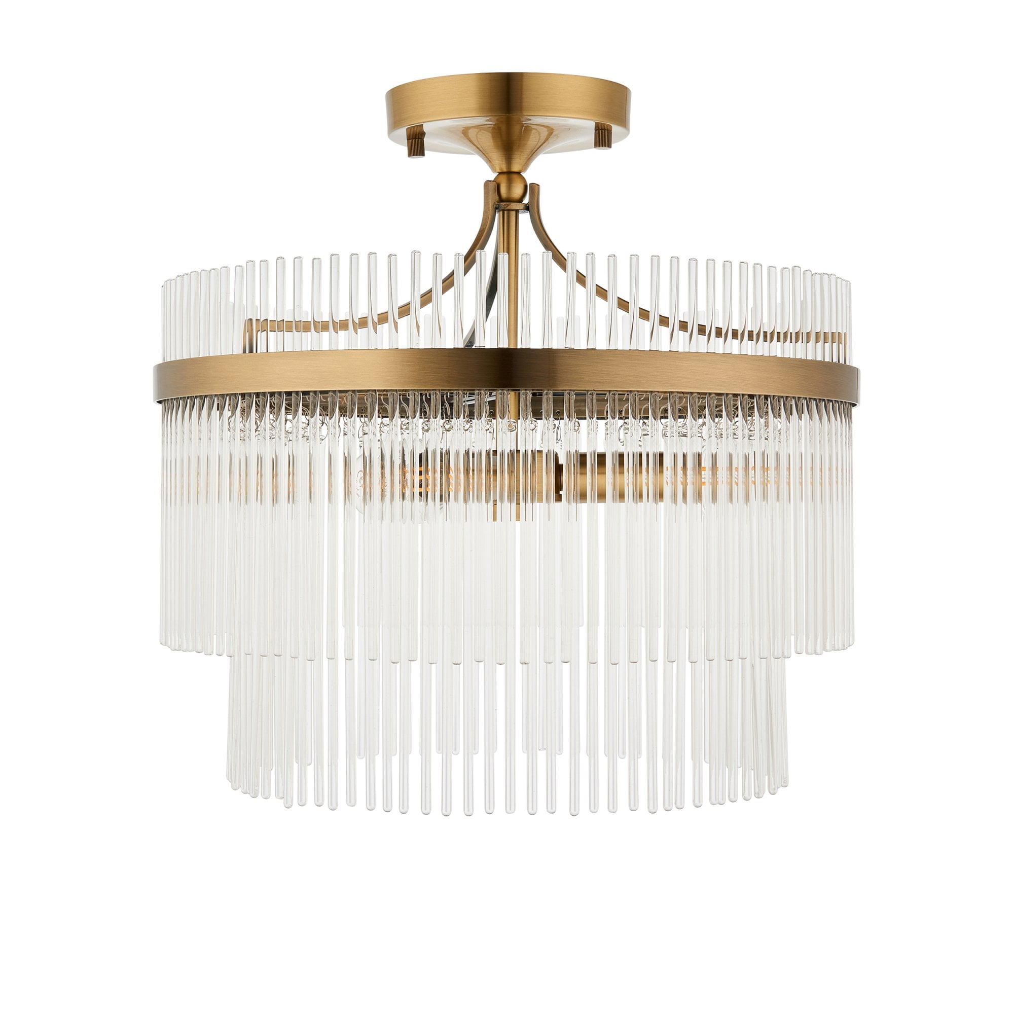 Elysian Marietta Light Fixture | Antique Brass, Clear Glass Flush Mount Ceiling Light 7
