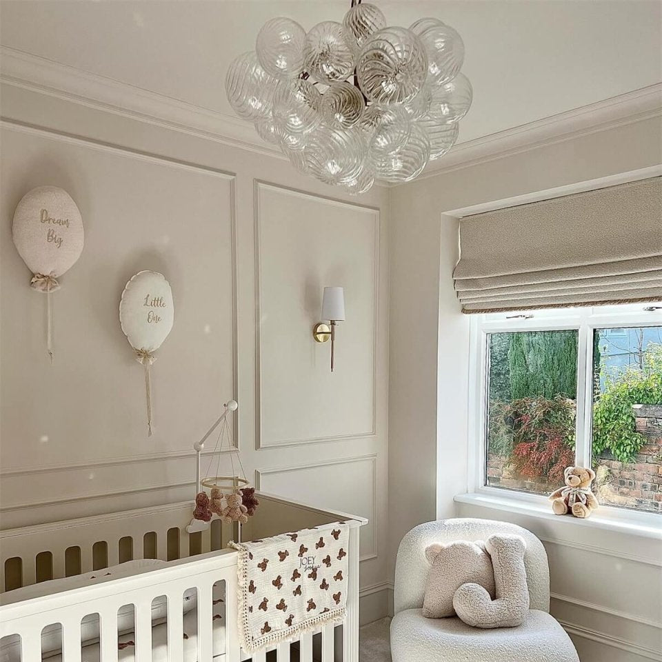Glimmer Bubble Chandelier | Glass, Brass Finish for Dining Room 10