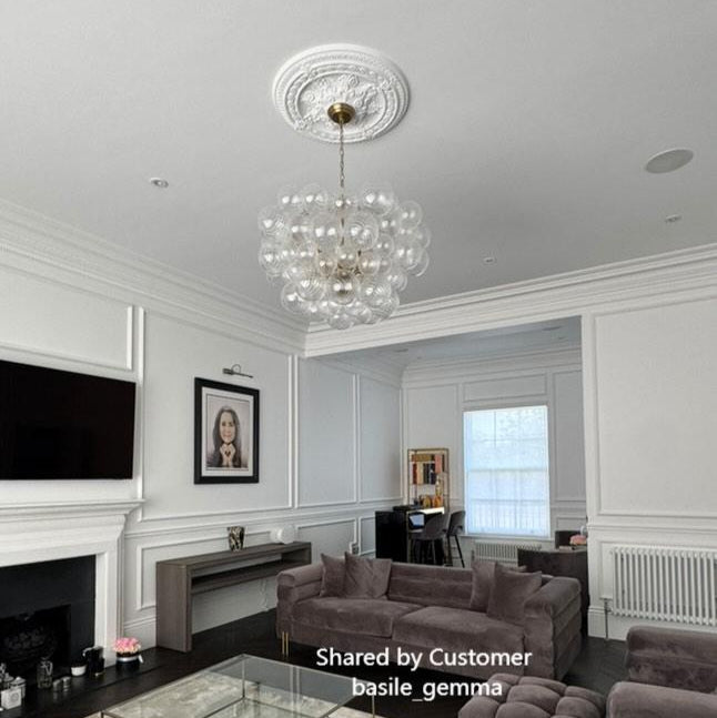 Glimmer Bubble Chandelier | Glass, Brass Finish for Dining Room 4