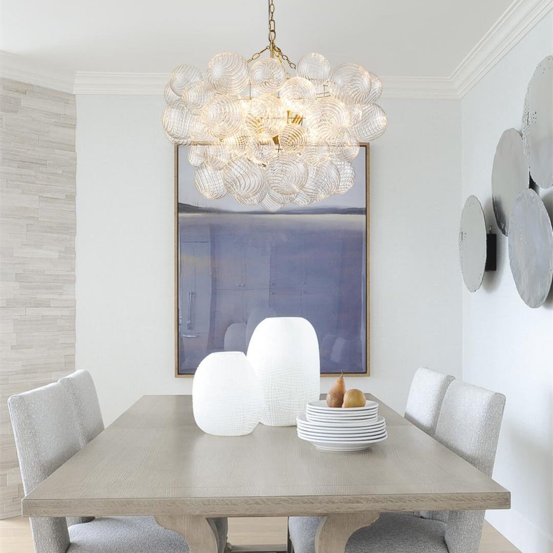 Glimmer Bubble Chandelier | Glass, Brass Finish for Dining Room 8