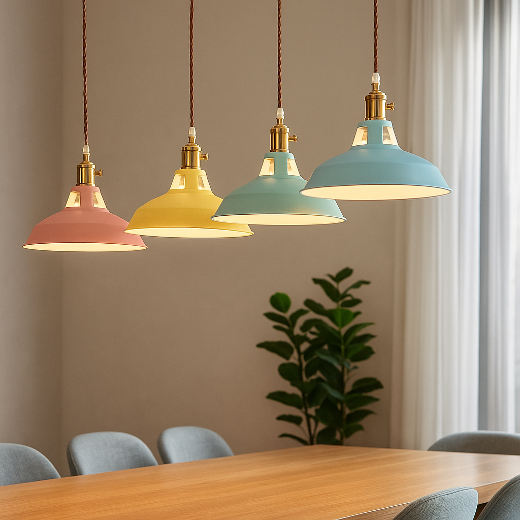 Indigo Pendant Light | Colourful Metal, Industrial Kitchen Island Lighting 2