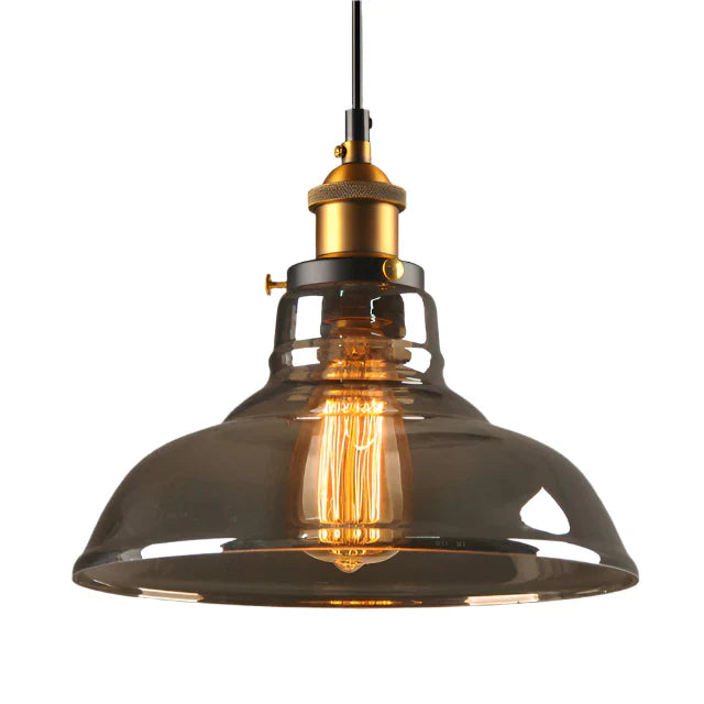 Indigo Pendant Light | Smoked Glass, Vintage Industrial Kitchen Island Lighting 10