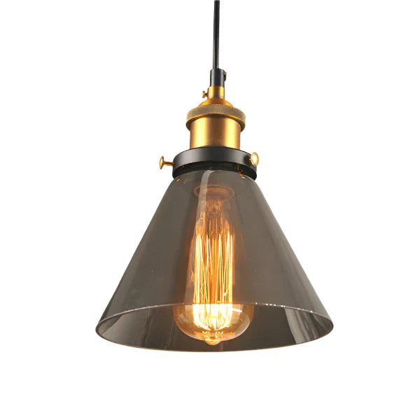 Indigo Pendant Light | Smoked Glass, Vintage Industrial Kitchen Island Lighting 8